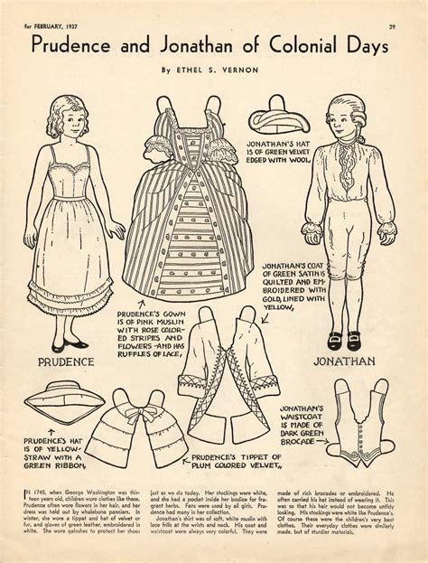 Free Printable Colonial Paper Dolls