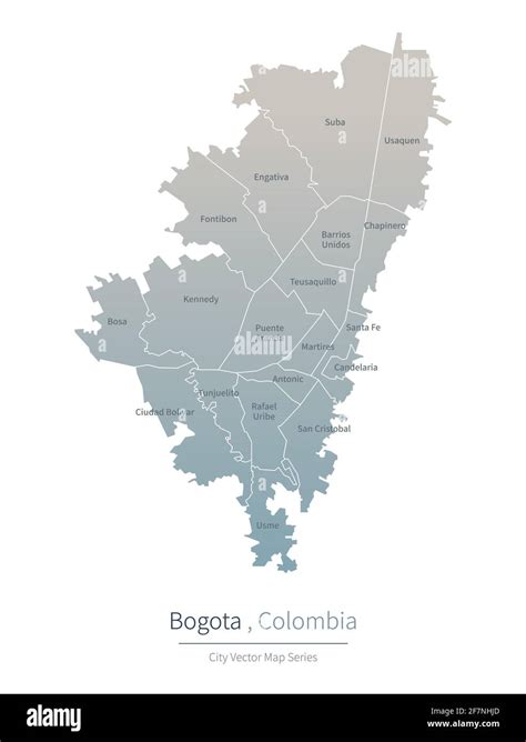 Bogota Map Vector Map Of Major City In The Colombia Stock Vector Image