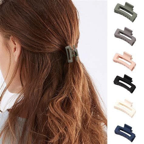 Women Large Hair Claw Rectangle Hair Clip Hairpin Crab Claw Hair