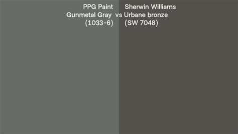 PPG Paint Gunmetal Gray 1033 6 Vs Sherwin Williams Urbane Bronze SW