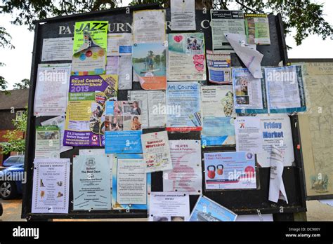 Community Notice Board Pangbourne Berkshire England United Kingdom