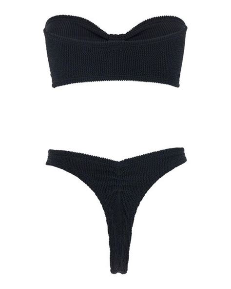 Hunza G Tina Sleeveless Bikini With Rear Ruched Details In Black Lyst Uk