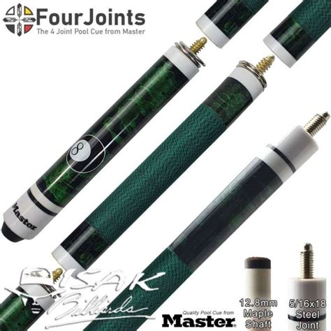 Jual Master 4 Four Joints Pool Cue Green Maple Billiard Stick Stik