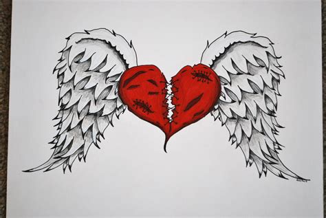 Hearts With Wings Drawing At Getdrawings Free Download