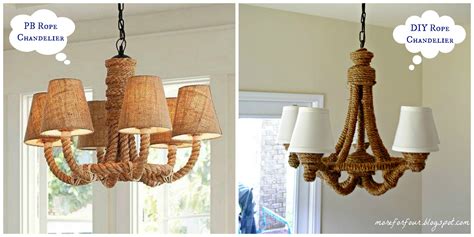 More For Four Diy Pottery Barn Rope Chandelier