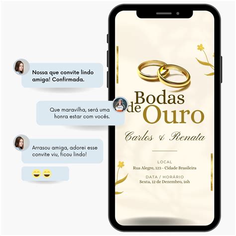 Bodas De Ouro Convite Digital Elo Produtos Especiais