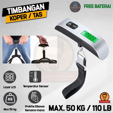 Jual Timbangan Koper Tas Bagasi Gantung 50 KG Digital Electronic