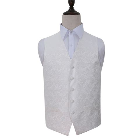 Men S Paisley Ivory Wedding Waistcoat Wedding Waistcoats Paisley