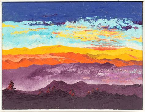 Abstract Sunset And Mountains