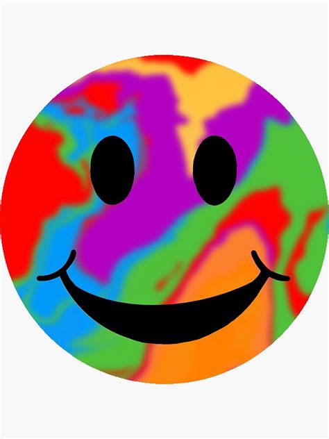 Rainbow Smiley Face Sticker For Sale By Maddisartt Redbubble