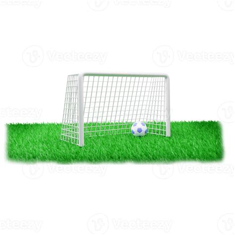 3d Goalpost With Football Field Or 3d Football Field With Goalpost And