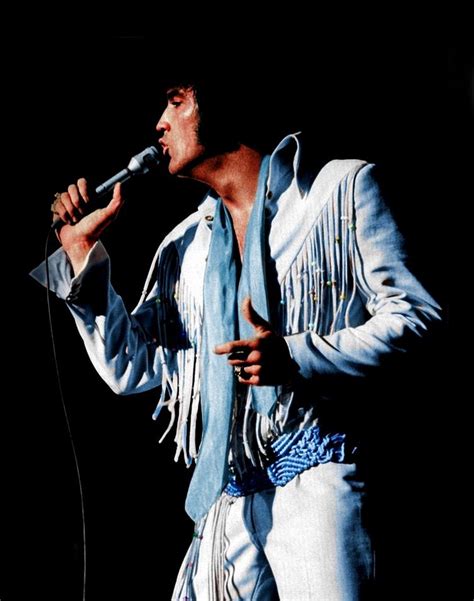 Elvis On Stage In The Short Fringe Jumpsuit In August 1970 Elvis Jumpsuits Elvis In Concert