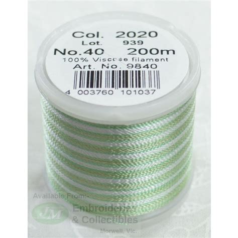 Madeira Rayon 40 Machine Embroidery Thread 200m Ombre 2020 Greens