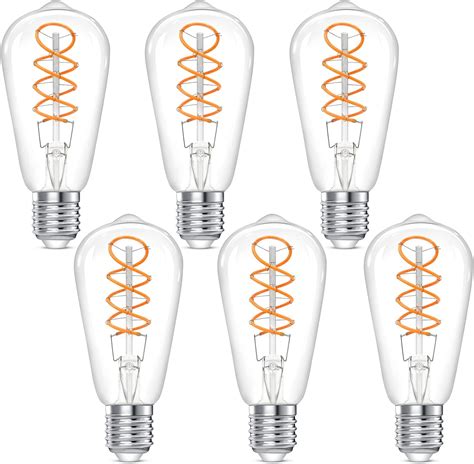 Hewa Tech St Vintage Spiral Filament Light Bulb Dimmable W W