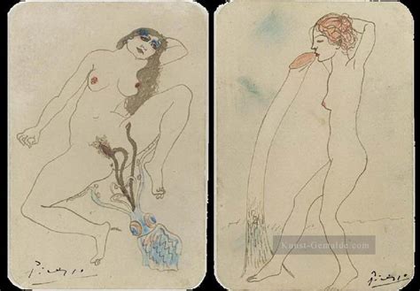 Zwei Erotische Zeichnungen Deux Dessins Erotiques 1903 Kubist Pablo