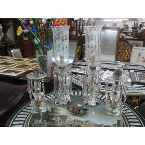 Glass and Crystal Table Lamps (Pair)