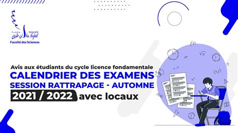 Calendrier Des Examens De La Session Rattrapage Dautomne 20212022