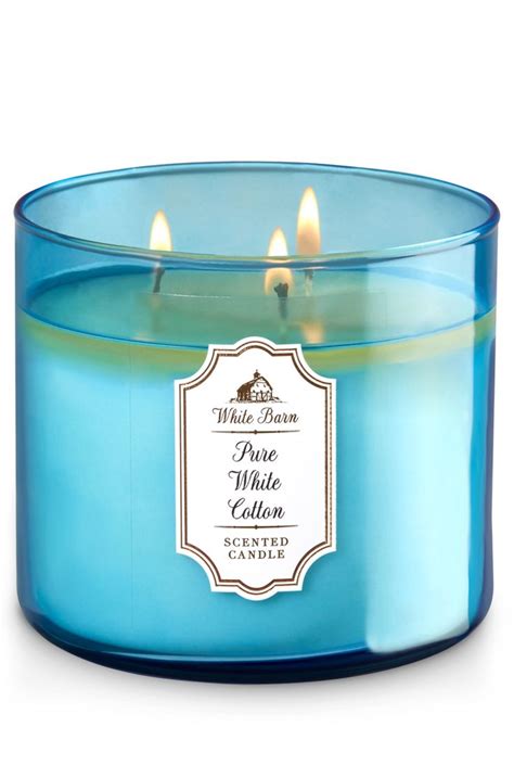 Pure White Cotton 3 Wick Candle Home Fragrance 1037181 Bath Body