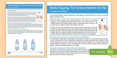 Bottle Flipping The Science Behind The Flip Parent And Carer Information