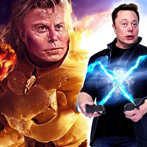 Elon Musk Holding The Power Of Grayskull 8 K Uhd Stable Diffusion