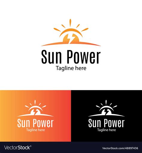 Sun power logo design template Royalty Free Vector Image