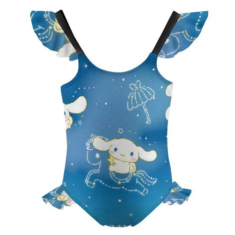 Cinnamoroll Girls One-piece Cute Swimsuit Quick Dry Ruffles 8-10Y（130cm