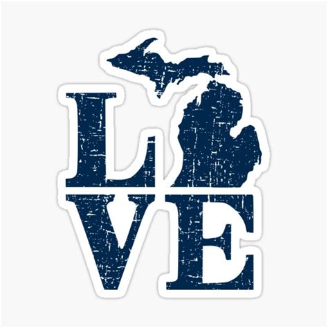 Love Michigan Distressed Vintage Mi Home Pride Sticker For Sale By