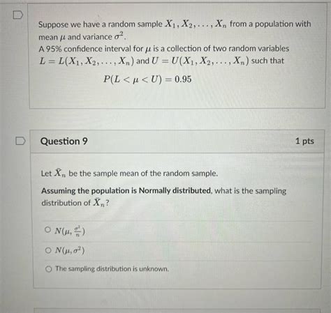 Solved Suppose We Have A Random Sample X1x2xn From A