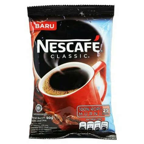 Jual Kopi Hitam Nescafe Kopi Bubuk 50 Gram Hitam Black Coffee Classic Robusta Shopee Indonesia