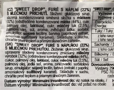 Конфеты молочные карамельки Sweet Drop Roshen - калорийность, пищевая ...