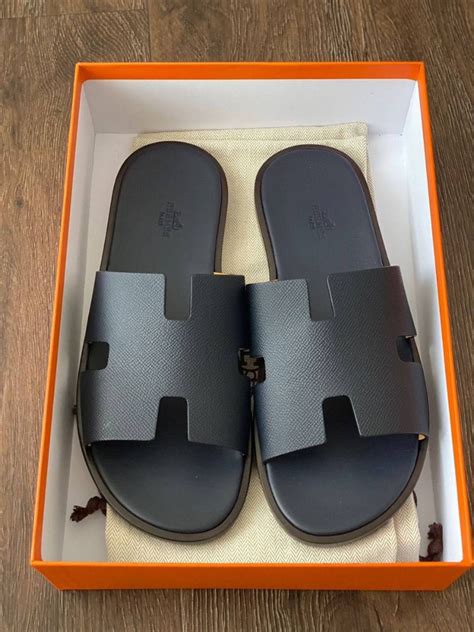 Hermes Izmir Men Sandal Blue Marine Epsom Size 42 43 45 44 5 45 Men S