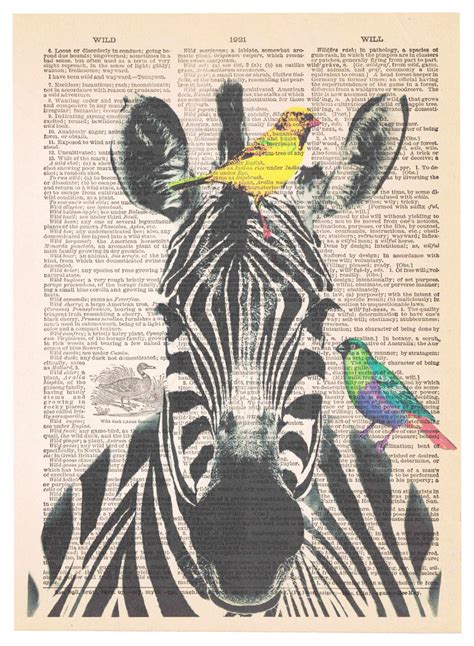 Art N Wordz Zebra Dictionary Sheet Pop Art Print - Contemporary - Prints And Posters - by ...