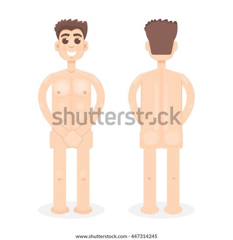 Nude Unclad Naked Man Front Back Stock Vector Royalty Free Shutterstock