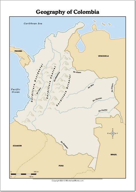 Mapa físico de Colombia Mapa de ríos y montañas de Colombia