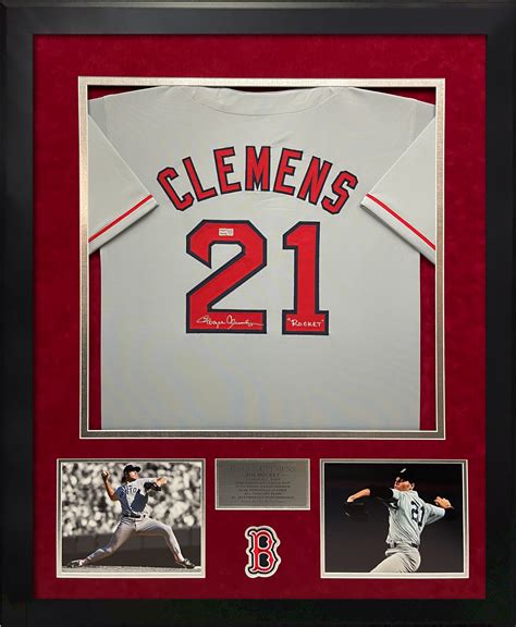 Roger Clemens Autograph Jersey Boston Red Sox Gray With Inscription