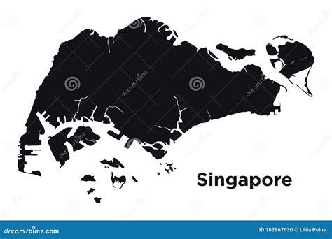 High Detailed Vector Map Singapore Stock Vector Illustration Of