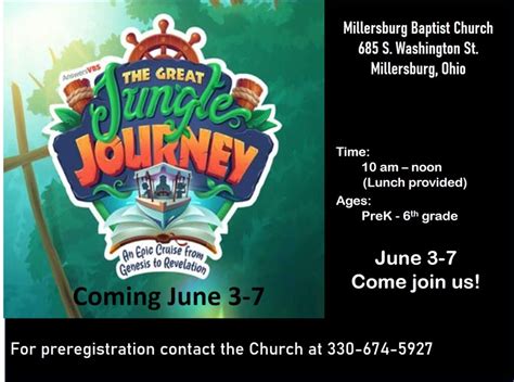 The Great Jungle Journey Vbs 2024 Millersburg Baptist Church