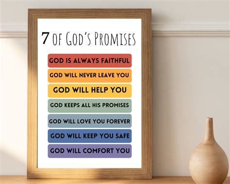 7 Of Gods Promises Christian Scripture Poster Kids Etsy