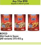 Royco Wet Cook In Sauce All Variants For Any 3 X 375 415g Offer At Makro