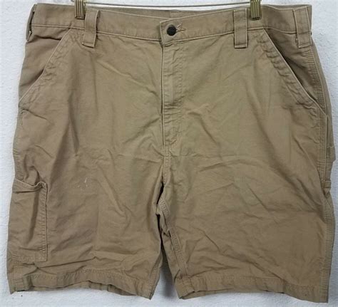 Defectivecarhartt Mens Canvas Work Short B147 Dark Khaki 40 Ebay