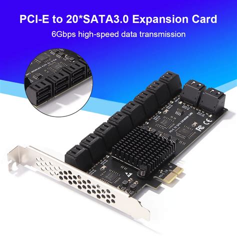 PCIe To 20 16 12 Ports SATA 3 III 3 0 6 Gbps SSD Adapter PCI