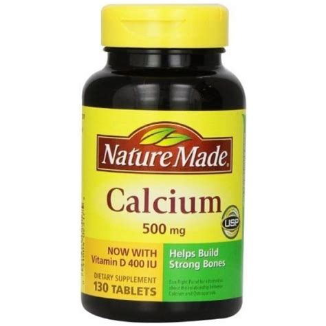 Nature Made Calcium 500 Mg With Vitamin D Tablets 130 Ct Pack Of 3