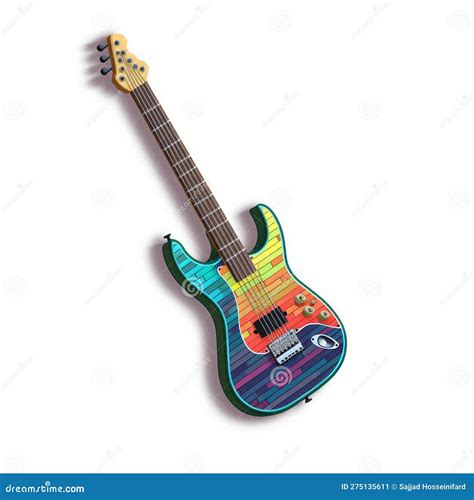 Pixel Art Electric Guitar Stock Illustration CartoonDealer 275135611