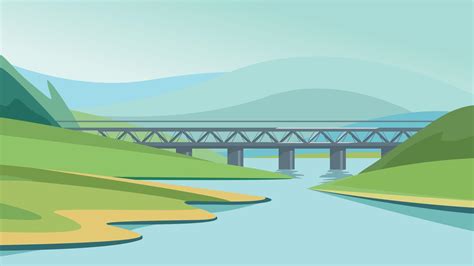 Bridge over the river 2068016 Vector Art at Vecteezy