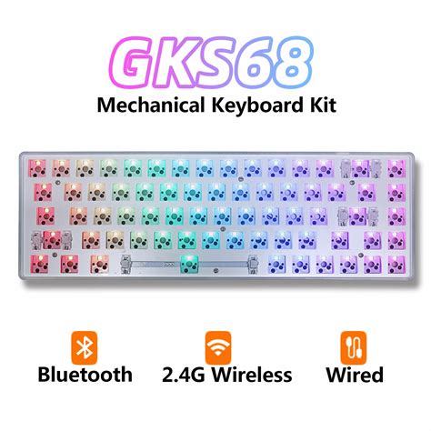 Kit De Teclado Mec Nico Sem Fio Personalizado GKS Bluetooth G PCB Hot Swappable RGB