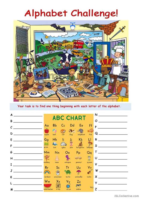 Alphabet Challenge general vocabular…: English ESL worksheets pdf & doc