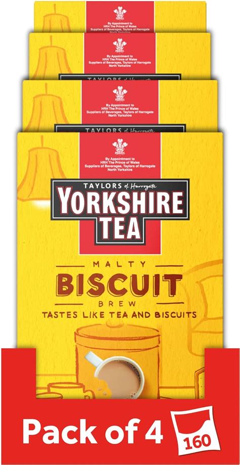 Yorkshire Tea Biscuit Brew Flavoured Tea Bags Pack Of 4 Total 160 Tea Bags Uk