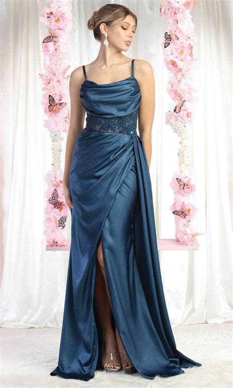 May Queen Rq8020 Cowl Embroidered Prom Dress Couture Candy