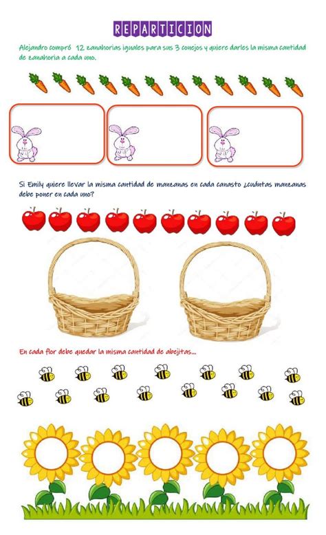 Repartición interactive worksheet Picnic basket Picnic Worksheets