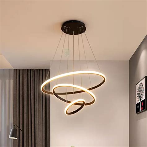 Lustre Pendente Led Moderno An Is Led W Arcos Preto Parcelamento